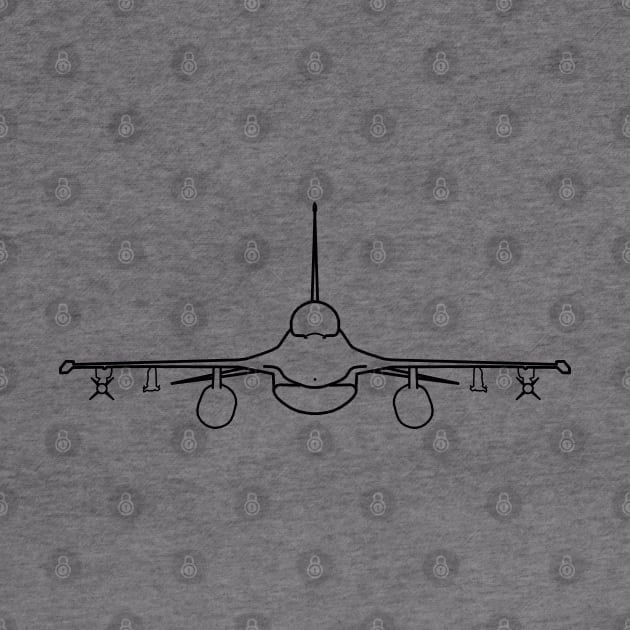 F-16 classic aircraft outline graphic (black) by soitwouldseem